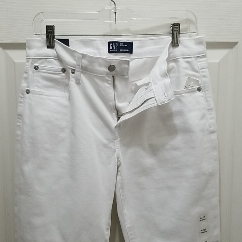 Gap White Girlfriend Jeans